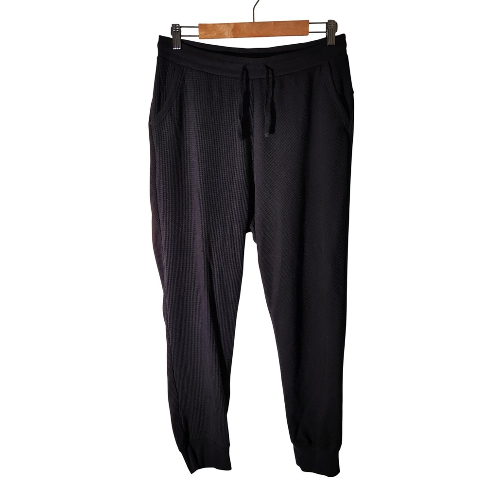 Nike Yoga Dri-FIT Joggers Men's Large Black Waffle Knit Thermal Patchwork